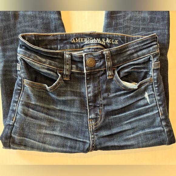 American Eagle Next Level Stretch X distressed jeans size 00 R - Picture 3 of 7